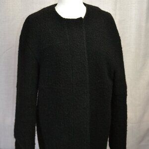 IRIS & INK Black Wool Bouclé Coat – Size UK 10 / US 6